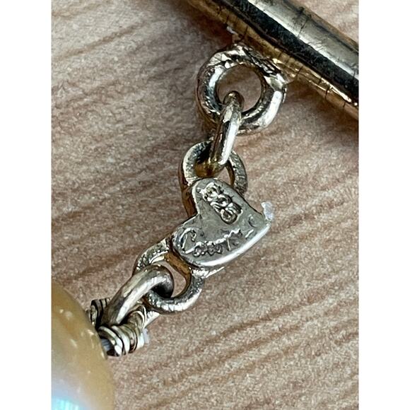 Carolee Sterling Hand-Knotted Champagne Gold Baroque Pearl Necklace - Picture 5 of 5